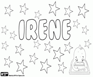 desenho de Irene, nome em vários idiomas para colorir