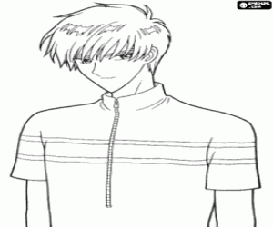 desenho de O irmão de Sakura, Toya Kinomoto para colorir