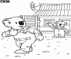 desenho de Os irmãos Koala em casa para colorir