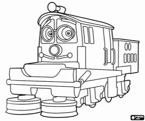 desenho de Irving, uma locomotiva de Chuggington para colorir