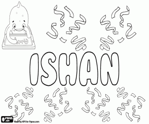 desenho de Ishan, nome popular na Índia para colorir