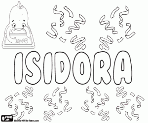 desenho de Isidora, feminino de Isidoro para colorir