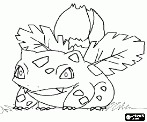 desenho de Ivysaur - Pokémon tipo Planta Venenoso para colorir