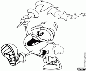 desenho de Izzy, mascote de Atlanta 1996 para colorir