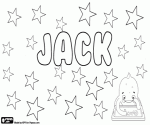 desenho de Jack, nome masculino Inglês para colorir
