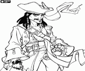 desenho de Jack Sparrow, o protagonista para colorir
