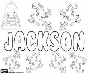 desenho de Jackson, nome em inglês para colorir