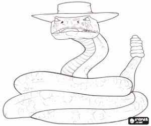 desenho de Jake, a cobra bandido para colorir