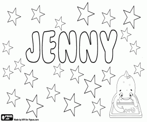desenho de Jenny, nome de origem inglesa para colorir
