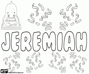 desenho de Jeremiah, nome em inglês para colorir