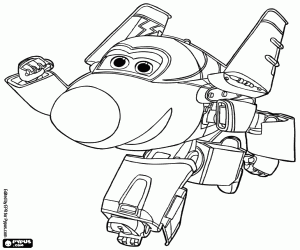 desenho de Jerome, o avião de caça, Super Wings para colorir