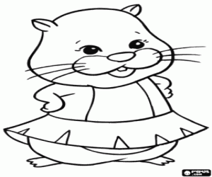 desenho de Jilly, uma cheerleader Zhu Zhu Pets para colorir