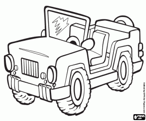 desenho de Um jipe, um veículo off-road para colorir