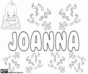 desenho de Joanna, nome em vários idiomas para colorir