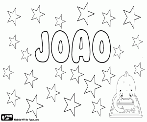 desenho de Joao, nome em português para colorir