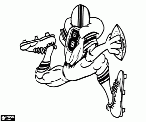 desenho de Jogador com a bola na mão para colorir