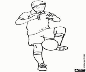 desenho de O jogador de futebol e o controle de bola para colorir