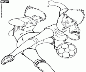 desenho de Jogo de futebol, Captain Tsubasa para colorir