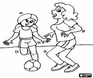 desenho de Jogo de futebol feminino para colorir