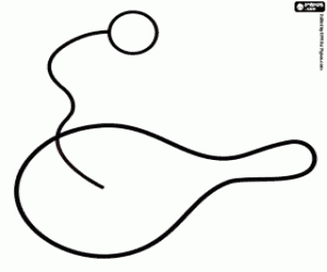 desenho de Jogo individual com raquete para colorir