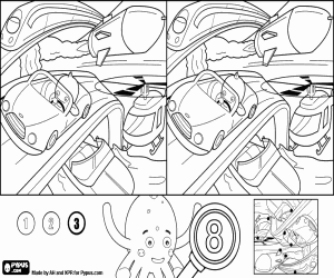 desenho de Jogo nível difícil  Pypus e transportes para colorir