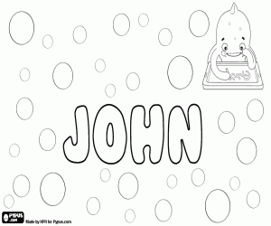 desenho de John, nome de origem hebraica para colorir