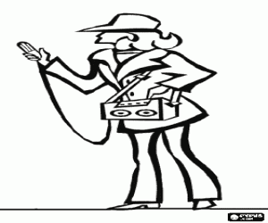 desenho de Uma jornalista em uma entrevista para colorir