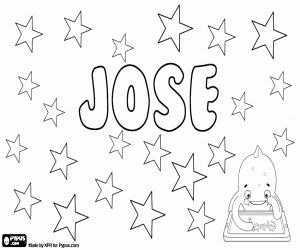 desenho de José, nome espanhol e português para colorir