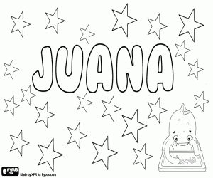 desenho de Juana, nome espanhol para colorir