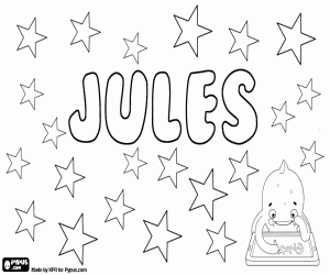 desenho de Jules, nome de origem francesa para colorir