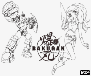 desenho de Julie e sua Subterra Bakugan para colorir