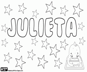 desenho de Julieta, diminutivo de Julia para colorir