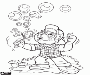 desenho de Julio e bolhas de sabão para colorir