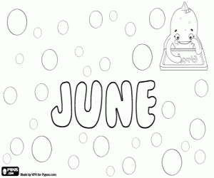 desenho de June, nome feminino para colorir