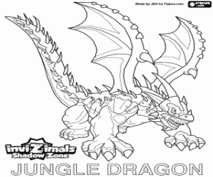 desenho de Jungle Dragon, Invizimals A nova dimensão para colorir