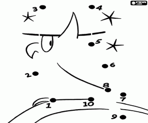 desenho de Junte-se pontos, coruja com chapéu para colorir