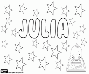 desenho de Júlia, nome em vários idiomas para colorir