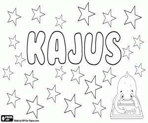 desenho de Kajus, nome lituano para menino para colorir