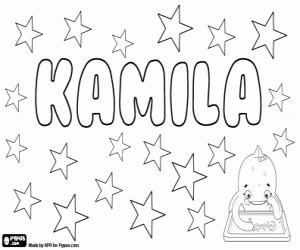 desenho de Kamila, nome de origem latina para colorir