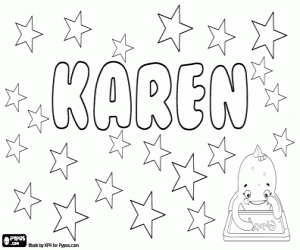 desenho de Karen, nome em vários idiomas para colorir