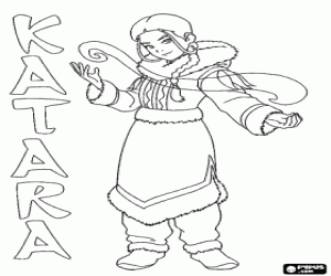 desenho de Katara, a irmã de Sokka para colorir