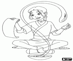desenho de Katara, Avatar, A Lenda de Aaang para colorir