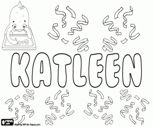 desenho de Katleen, nome inglês e irlandês para colorir
