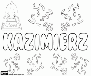 desenho de Kazimierz, um nome polonês para colorir