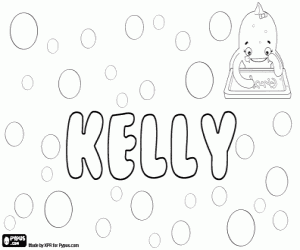 desenho de Kelly, nome para menina para colorir