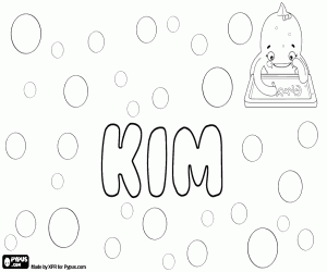 desenho de Kim, nome diminutivo para colorir