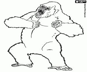 desenho de King Kong, um famoso monstro para colorir