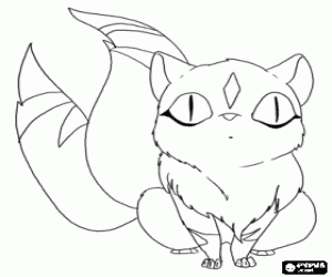 desenho de Kirara, um gato de Inuyasha para colorir