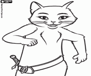 desenho de Kitty, amiga do gato de botas para colorir