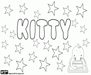 desenho de Kitty, nome com origens diversas para colorir